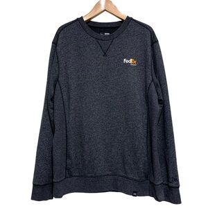 FedEx Ground New Era Pullover Sweater Crewneck Size 2XL Heather Gray Workwear